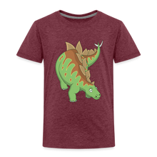 Lade das Bild in den Galerie-Viewer, Kinder Premium T-Shirt - Dinosaurier Stegosaurus - Bordeauxrot meliert