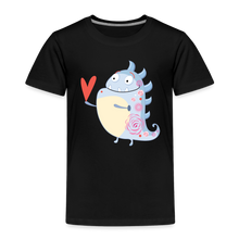 Lade das Bild in den Galerie-Viewer, Kinder Premium T-Shirt - kleines Monster mit Herz - Schwarz