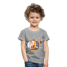 Lade das Bild in den Galerie-Viewer, Kinder Premium T-Shirt - Schwein im Hubschrauber - Grau meliert
