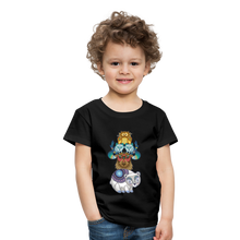Lade das Bild in den Galerie-Viewer, Kinder Premium T-Shirt - Tiere mit Mustern - Schwarz