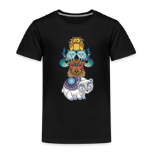 Lade das Bild in den Galerie-Viewer, Kinder Premium T-Shirt - Tiere mit Mustern - Schwarz