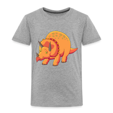 Lade das Bild in den Galerie-Viewer, Kinder Premium T-Shirt - Dino Triceratops - Grau meliert