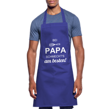 Lade das Bild in den Galerie-Viewer, Kochschürze für Männer - bei PAPA schmeckt's am besten! - Royalblau