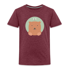 Lade das Bild in den Galerie-Viewer, Kinder Premium T-Shirt - Bär und Biene - Bordeauxrot meliert