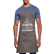 Lade das Bild in den Galerie-Viewer, Kochschürze für Männer - bei PAPA schmeckt's am besten! - Grau
