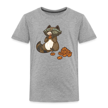 Lade das Bild in den Galerie-Viewer, Kinder Premium T-Shirt - Waschbär mit Keksen - Grau meliert