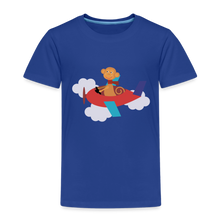 Lade das Bild in den Galerie-Viewer, Kinder Premium T-Shirt - Äffchen im Flugzeug - Königsblau