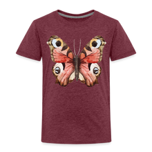 Lade das Bild in den Galerie-Viewer, Kinder Premium T-Shirt - Schmetterling - Bordeauxrot meliert