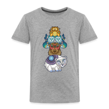 Lade das Bild in den Galerie-Viewer, Kinder Premium T-Shirt - Tiere mit Mustern - Grau meliert