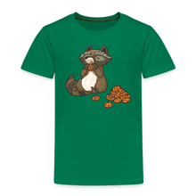 Lade das Bild in den Galerie-Viewer, Kinder Premium T-Shirt - Waschbär mit Keksen - Kelly Green