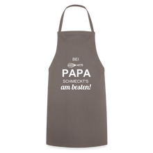 Lade das Bild in den Galerie-Viewer, Kochschürze für Männer - bei PAPA schmeckt's am besten! - Grau