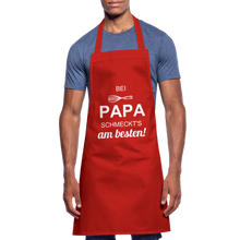 Lade das Bild in den Galerie-Viewer, Kochschürze für Männer - bei PAPA schmeckt's am besten! - Rot