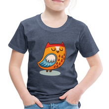 Lade das Bild in den Galerie-Viewer, Kinder Premium T-Shirt - Eule - Blau meliert