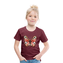 Lade das Bild in den Galerie-Viewer, Kinder Premium T-Shirt - Schmetterling - Bordeauxrot meliert