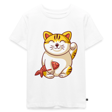 Lade das Bild in den Galerie-Viewer, Kinder Premium T-Shirt - Katze mit Fisch - Weiß