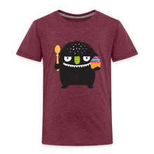 Lade das Bild in den Galerie-Viewer, Kinder Premium T-Shirt - Kuchen Monster - Bordeauxrot meliert