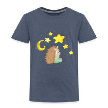 Lade das Bild in den Galerie-Viewer, Kinder Premium T-Shirt - Igel mit Sternen - Blau meliert