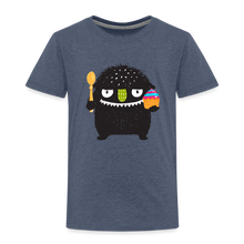 Lade das Bild in den Galerie-Viewer, Kinder Premium T-Shirt - Kuchen Monster - Blau meliert