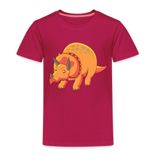 Lade das Bild in den Galerie-Viewer, Kinder Premium T-Shirt - Dino Triceratops - dunkles Pink