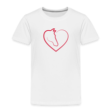 Lade das Bild in den Galerie-Viewer, Kinder Premium T-Shirt mit Pferd und Herz - Weiß