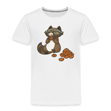 Lade das Bild in den Galerie-Viewer, Kinder Premium T-Shirt - Waschbär mit Keksen - Weiß