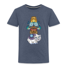 Lade das Bild in den Galerie-Viewer, Kinder Premium T-Shirt - Tiere mit Mustern - Blau meliert