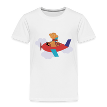 Lade das Bild in den Galerie-Viewer, Kinder Premium T-Shirt - Äffchen im Flugzeug - Weiß