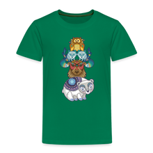 Lade das Bild in den Galerie-Viewer, Kinder Premium T-Shirt - Tiere mit Mustern - Kelly Green