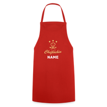 Lade das Bild in den Galerie-Viewer, Kochschürze Chefköchin mit Namen - Rot