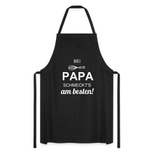 Lade das Bild in den Galerie-Viewer, Kochschürze für Männer - bei PAPA schmeckt's am besten! - Schwarz
