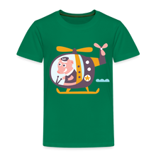 Lade das Bild in den Galerie-Viewer, Kinder Premium T-Shirt - Schwein im Hubschrauber - Kelly Green