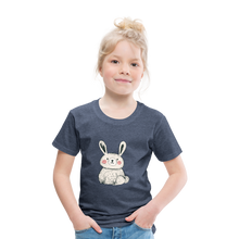 Lade das Bild in den Galerie-Viewer, Kinder Premium T-Shirt - Hase - Blau meliert