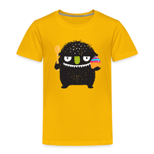 Lade das Bild in den Galerie-Viewer, Kinder Premium T-Shirt - Kuchen Monster - Sonnengelb