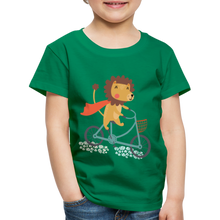 Lade das Bild in den Galerie-Viewer, Kinder Premium T-Shirt - Löwe auf dem Fahrrad - Kelly Green