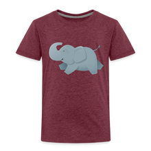 Lade das Bild in den Galerie-Viewer, Kinder Premium T-Shirt - glücklicher Elefant - Bordeauxrot meliert