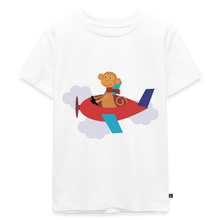 Lade das Bild in den Galerie-Viewer, Kinder Premium T-Shirt - Äffchen im Flugzeug - Weiß