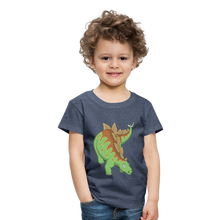 Lade das Bild in den Galerie-Viewer, Kinder Premium T-Shirt - Dinosaurier Stegosaurus - Blau meliert