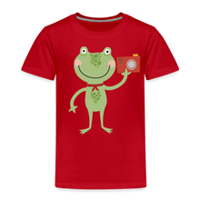 Lade das Bild in den Galerie-Viewer, Kinder Premium T-Shirt - Frosch mit Kamera - Rot