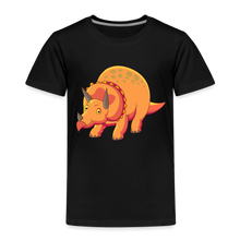 Lade das Bild in den Galerie-Viewer, Kinder Premium T-Shirt - Dino Triceratops - Schwarz