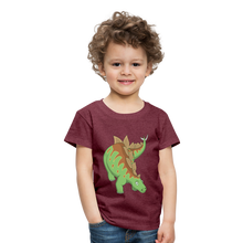 Lade das Bild in den Galerie-Viewer, Kinder Premium T-Shirt - Dinosaurier Stegosaurus - Bordeauxrot meliert