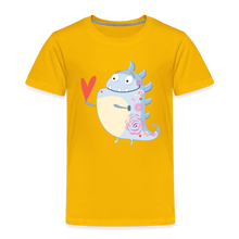 Lade das Bild in den Galerie-Viewer, Kinder Premium T-Shirt - kleines Monster mit Herz - Sonnengelb
