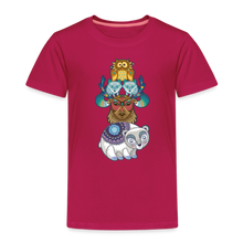 Lade das Bild in den Galerie-Viewer, Kinder Premium T-Shirt - Tiere mit Mustern - dunkles Pink