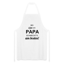 Lade das Bild in den Galerie-Viewer, Kochschürze für Männer - bei Papa schmeckt's am besten! - Weiß