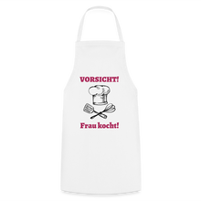 Lade das Bild in den Galerie-Viewer, Kochschürze - VORSICHT! Frau kocht! - Weiß