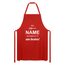 Lade das Bild in den Galerie-Viewer, Kochschürze für Männer - bei NAME schmeckt's am besten! - Rot