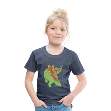 Lade das Bild in den Galerie-Viewer, Kinder Premium T-Shirt - Dinosaurier Stegosaurus - Blau meliert