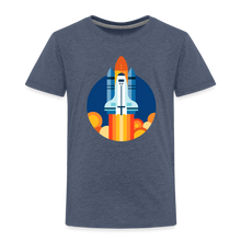 Lade das Bild in den Galerie-Viewer, Kinder Premium T-Shirt - Space Shuttle startet - Blau meliert
