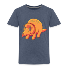 Lade das Bild in den Galerie-Viewer, Kinder Premium T-Shirt - Dino Triceratops - Blau meliert