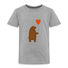 Lade das Bild in den Galerie-Viewer, Kinder Premium T-Shirt - Bär mit Herz Ballon - Grau meliert