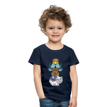Lade das Bild in den Galerie-Viewer, Kinder Premium T-Shirt - Tiere mit Mustern - Navy